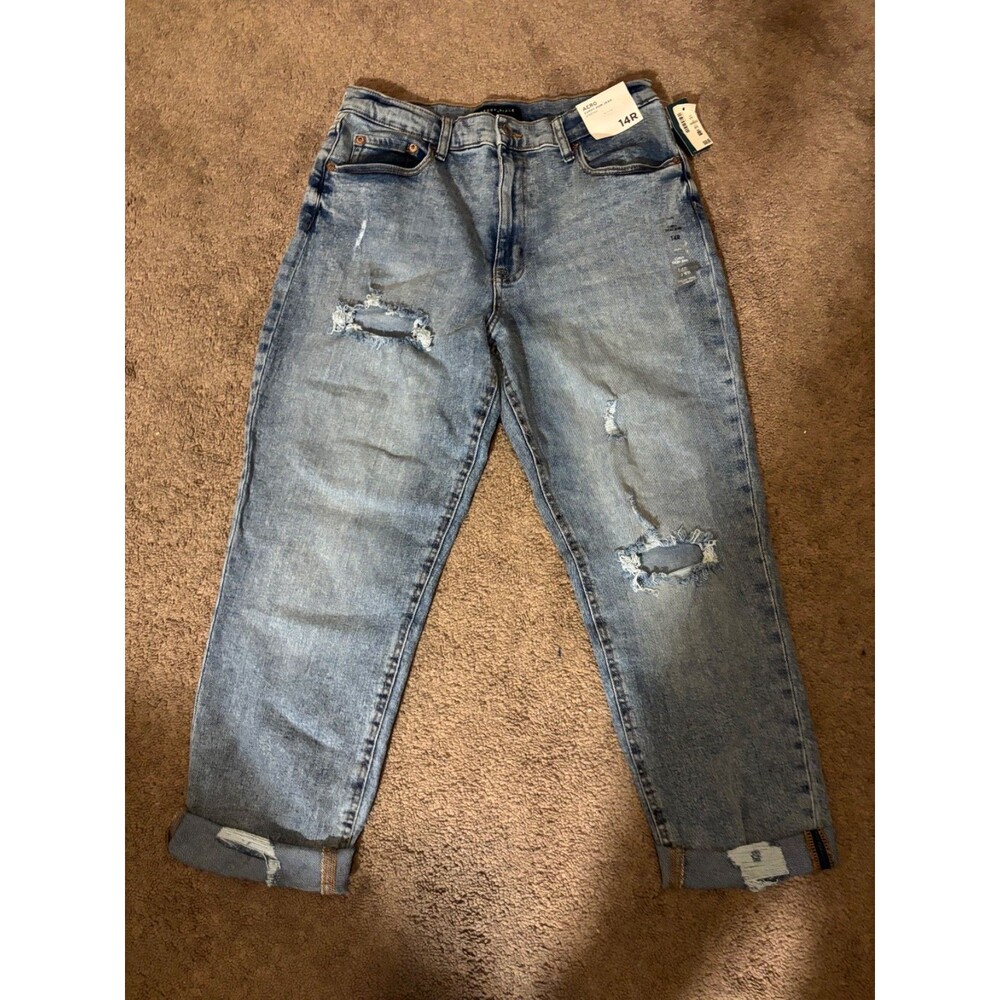 NWT Aeropostale Womens 14R 32W Curvy Straight Relaxed Fit Denim Mom Jeans 32x27